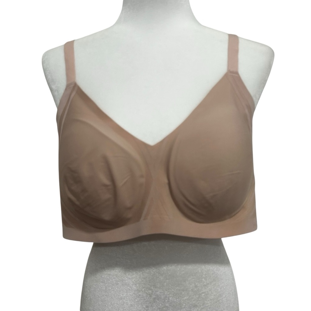 HONEYLOVE LiftWear Silhouette Bra Womens Size 2X comfy wireless sand/tan support